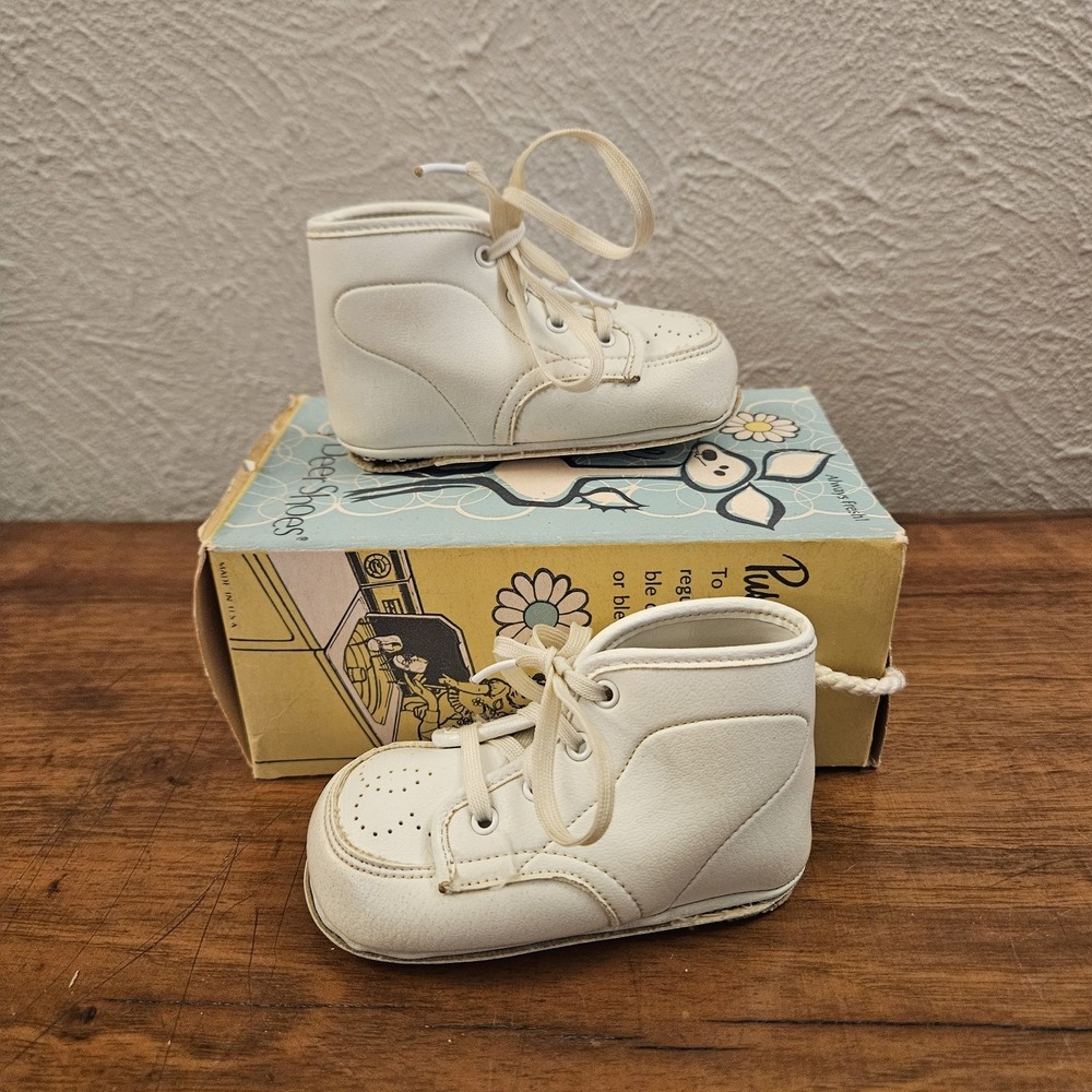 Vintage Doveen Wash & Wear Baby Deer Shoes Size 2 In Original Box Early Walkers